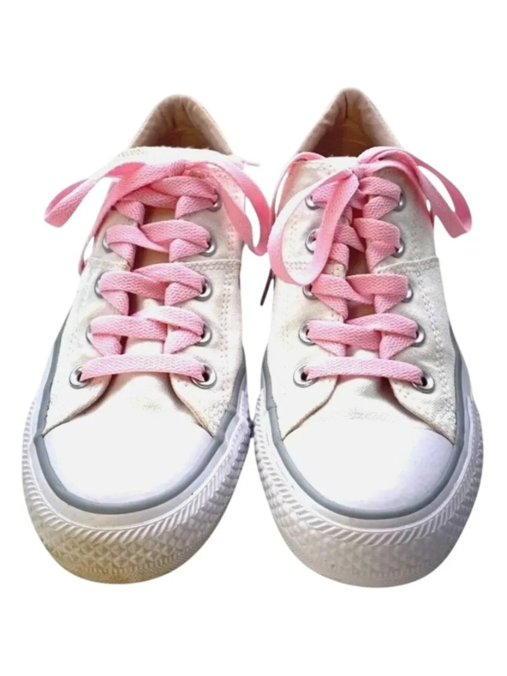 Converse Womens Madison Off White and Pink Canvas Sneakers Size 6